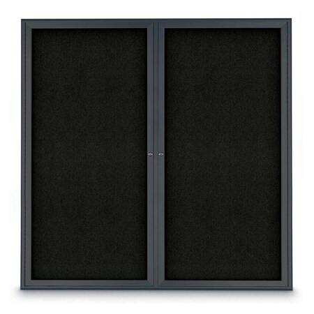 United Visual Products Sliding Door Indoor Enclosed Corkboard, 9 UV9030ACS-WHITE-APRICOT